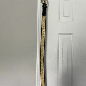 Yellow Vineyard Vines Belt with Blue Lizards